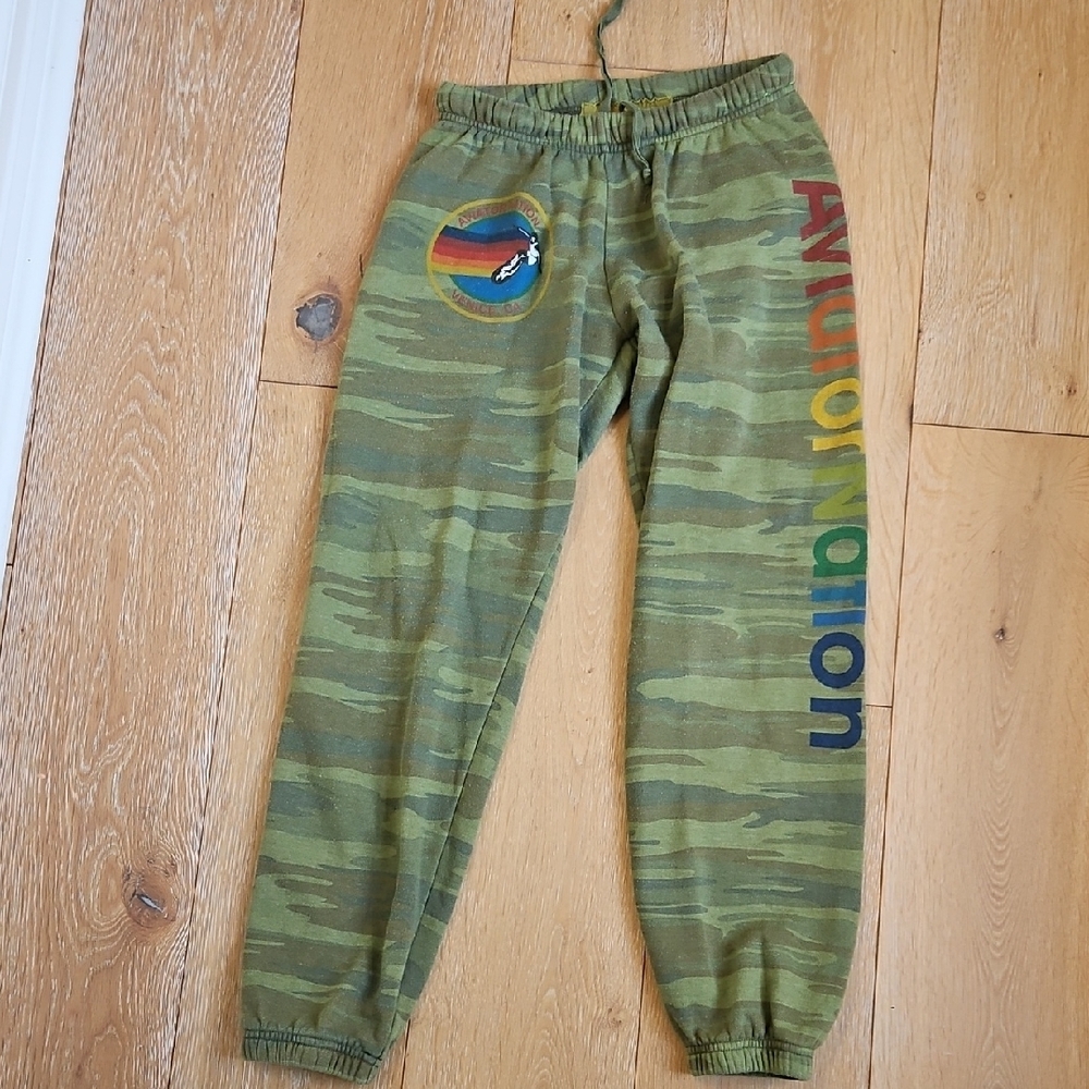 Aviator Nation Green Camo Sweatpants